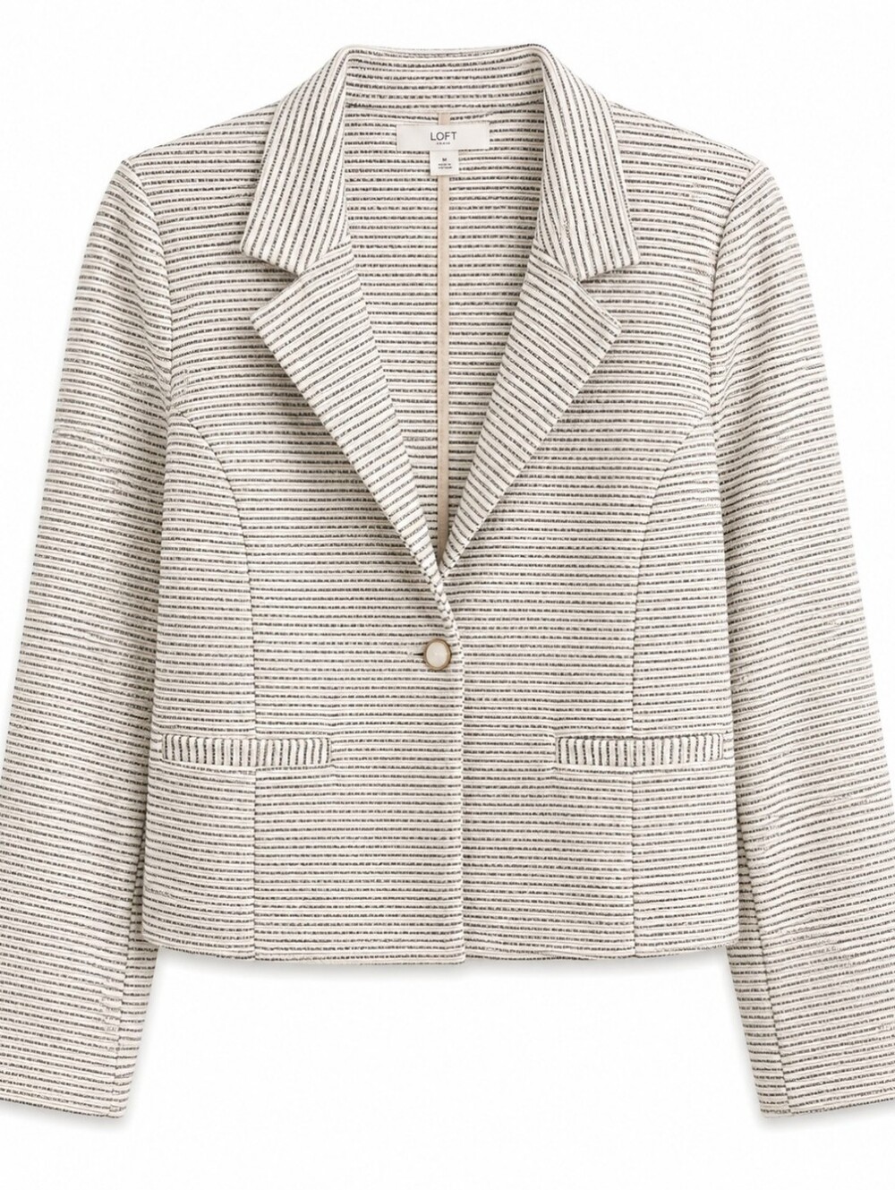 Maurices Cream and Black Striped Notch Collar Blazer Size 1X